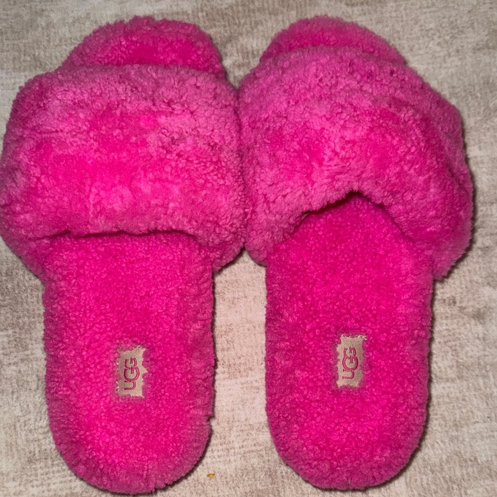 UGG Fuchsia Plush Slippers